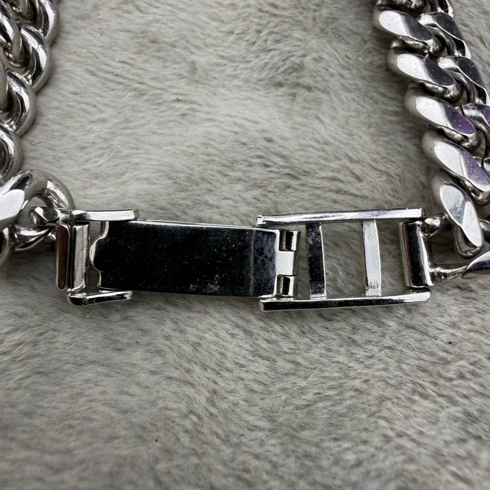 Vintage ID Bracelet Silver Tone Adjustable Not Engraved 8.5
